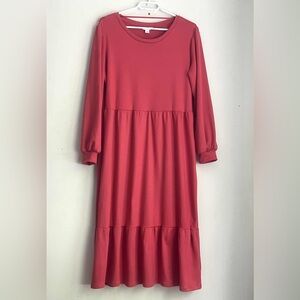 Joe Fresh x Jillian Harris Coral Long Sleeve Dress